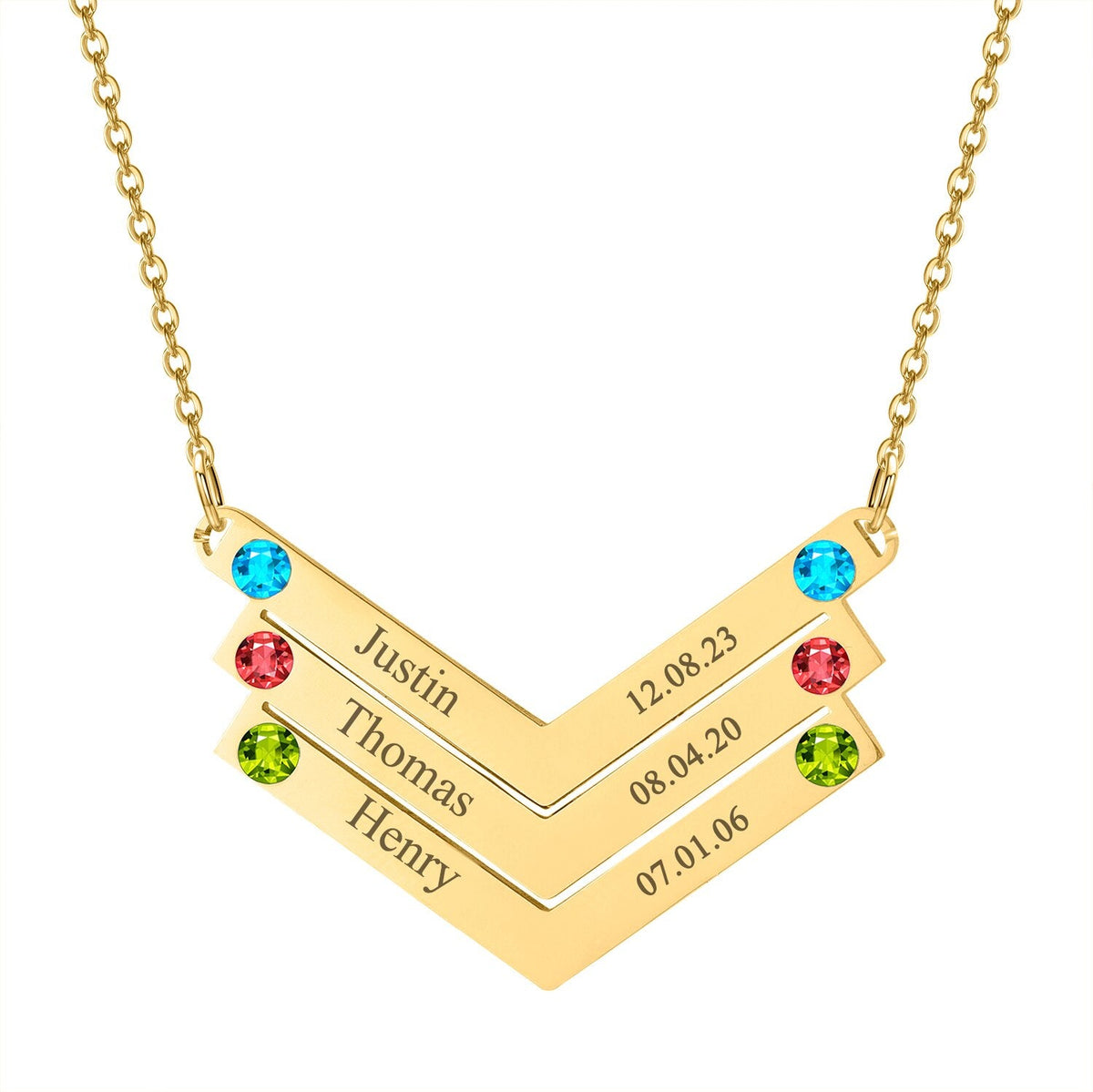 Personalized Family Necklace Mothers Day Birthstone Jewelry Customized Engraving Name Necklace - MERGE.DAY.1.FREESTYLE