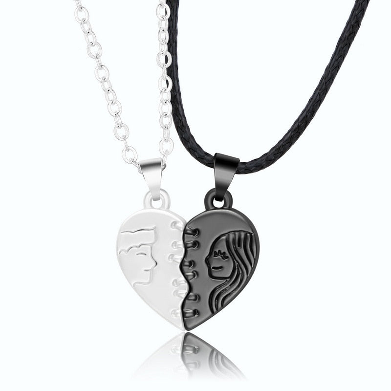 2Pcs Magnetic Heart Couple Necklace For Women Valentine's Day Chain - MERGE.DAY.1.FREESTYLE