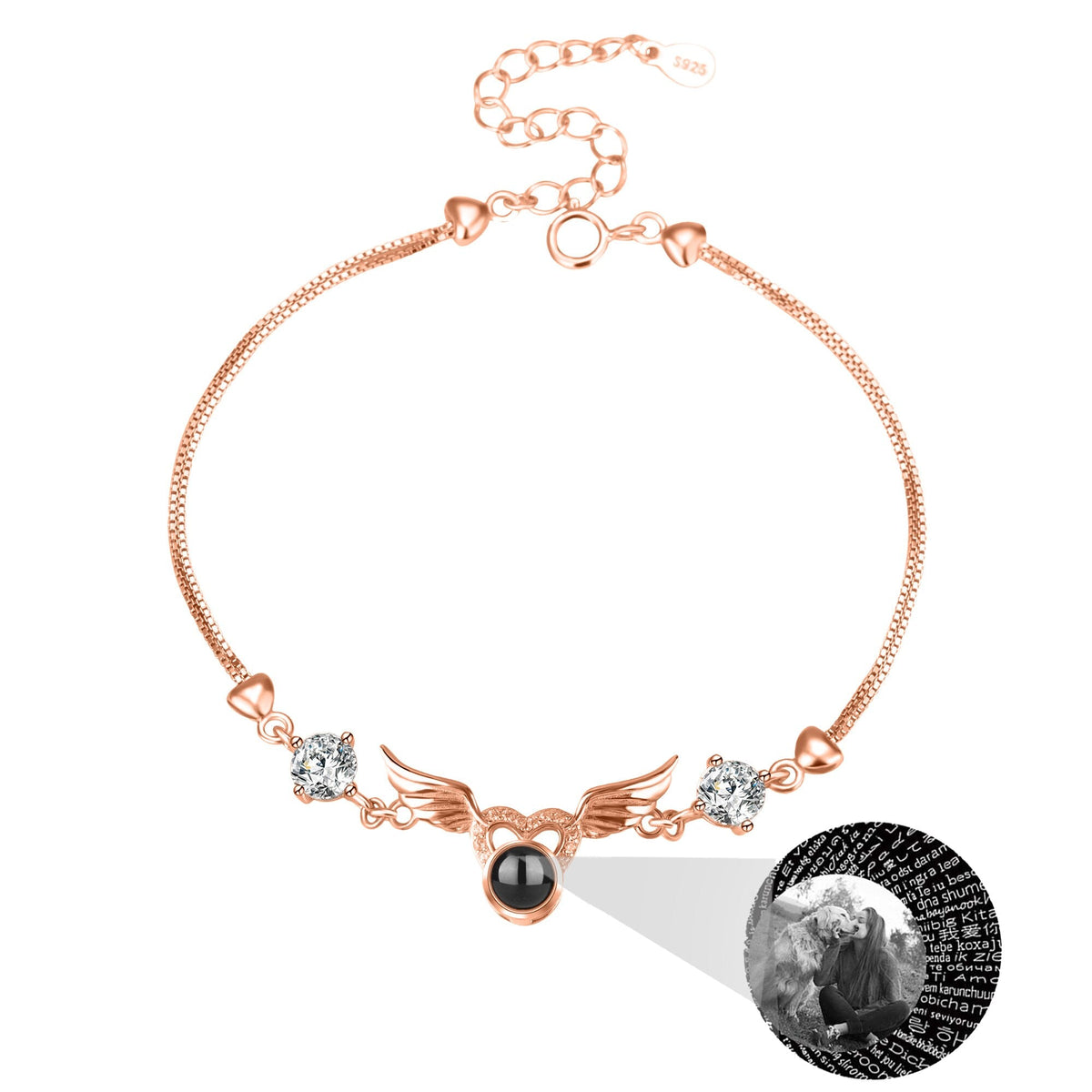 Personalized Photo name Projection Bracelet for Angle Wing Memory Bracelets - MERGE.DAY.1.FREESTYLE
