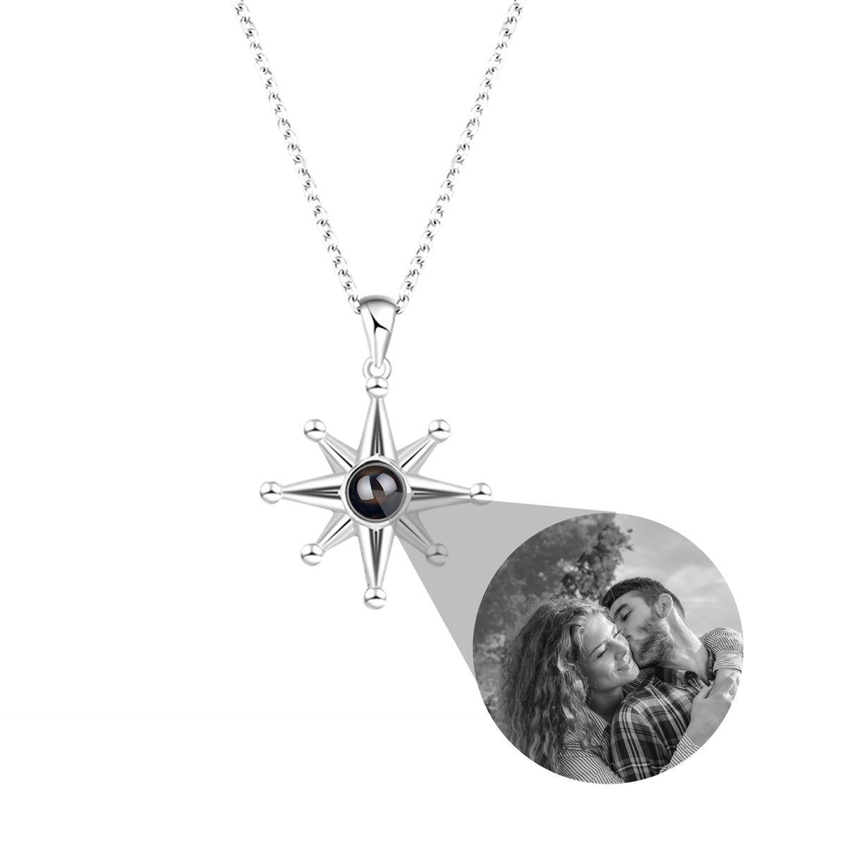 Custom Photo Necklace Flower Pendant Personalized Projection Jewelry - MERGE.DAY.1.FREESTYLE