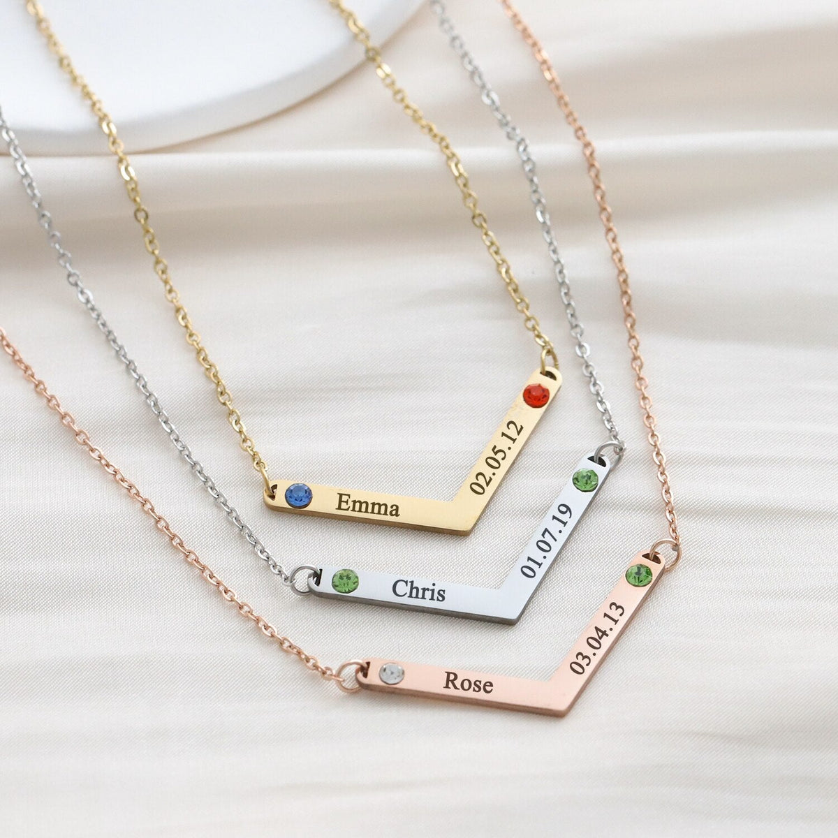 Personalized Family Necklace Mothers Day Birthstone Jewelry Customized Engraving Name Necklace - MERGE.DAY.1.FREESTYLE