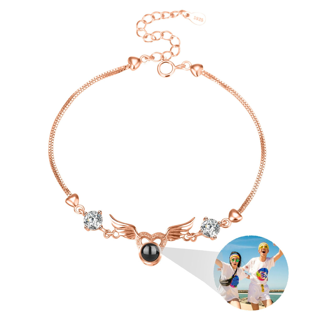 Personalized Photo name Projection Bracelet for Angle Wing Memory Bracelets - MERGE.DAY.1.FREESTYLE