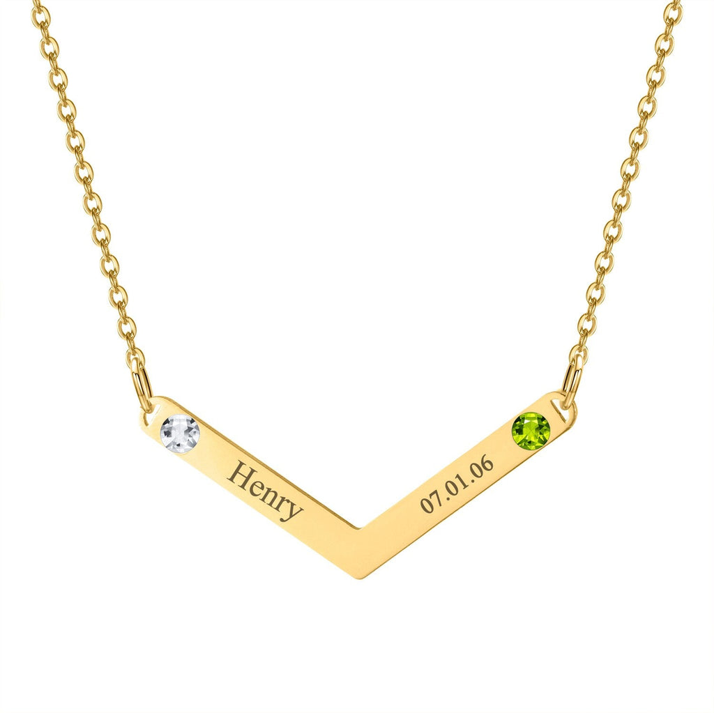 Personalized Family Necklace Mothers Day Birthstone Jewelry Customized Engraving Name Necklace - MERGE.DAY.1.FREESTYLE
