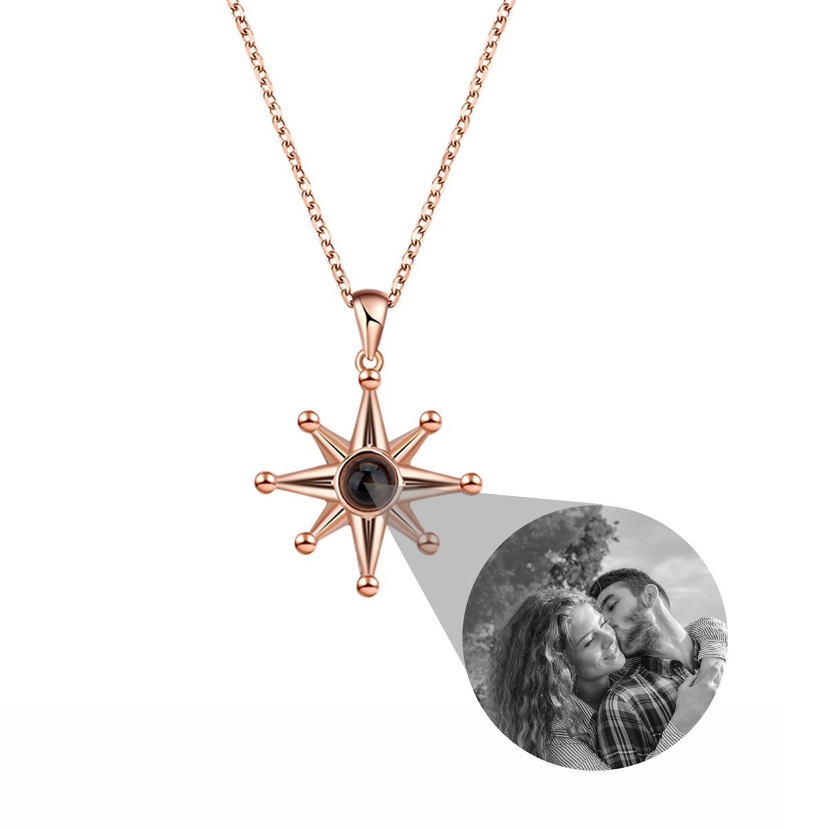 Custom Photo Necklace Flower Pendant Personalized Projection Jewelry - MERGE.DAY.1.FREESTYLE