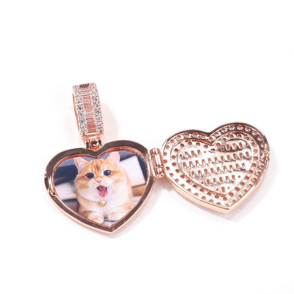 Large Size Heart Shape Custom Photo Locket Frame Pendant love necklaces for her - MERGE.DAY.1.FREESTYLE