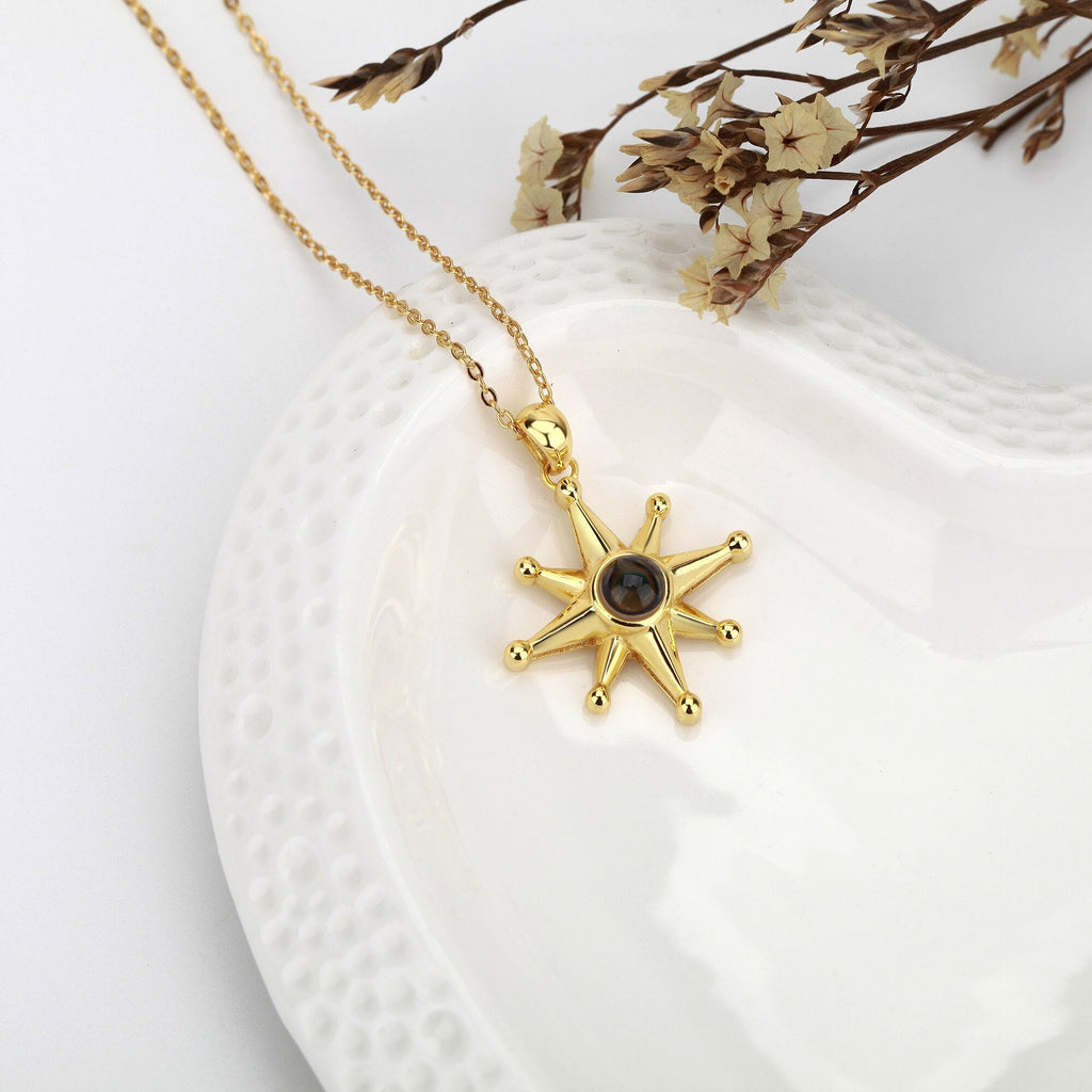 Custom Photo Necklace Flower Pendant Personalized Projection Jewelry - MERGE.DAY.1.FREESTYLE