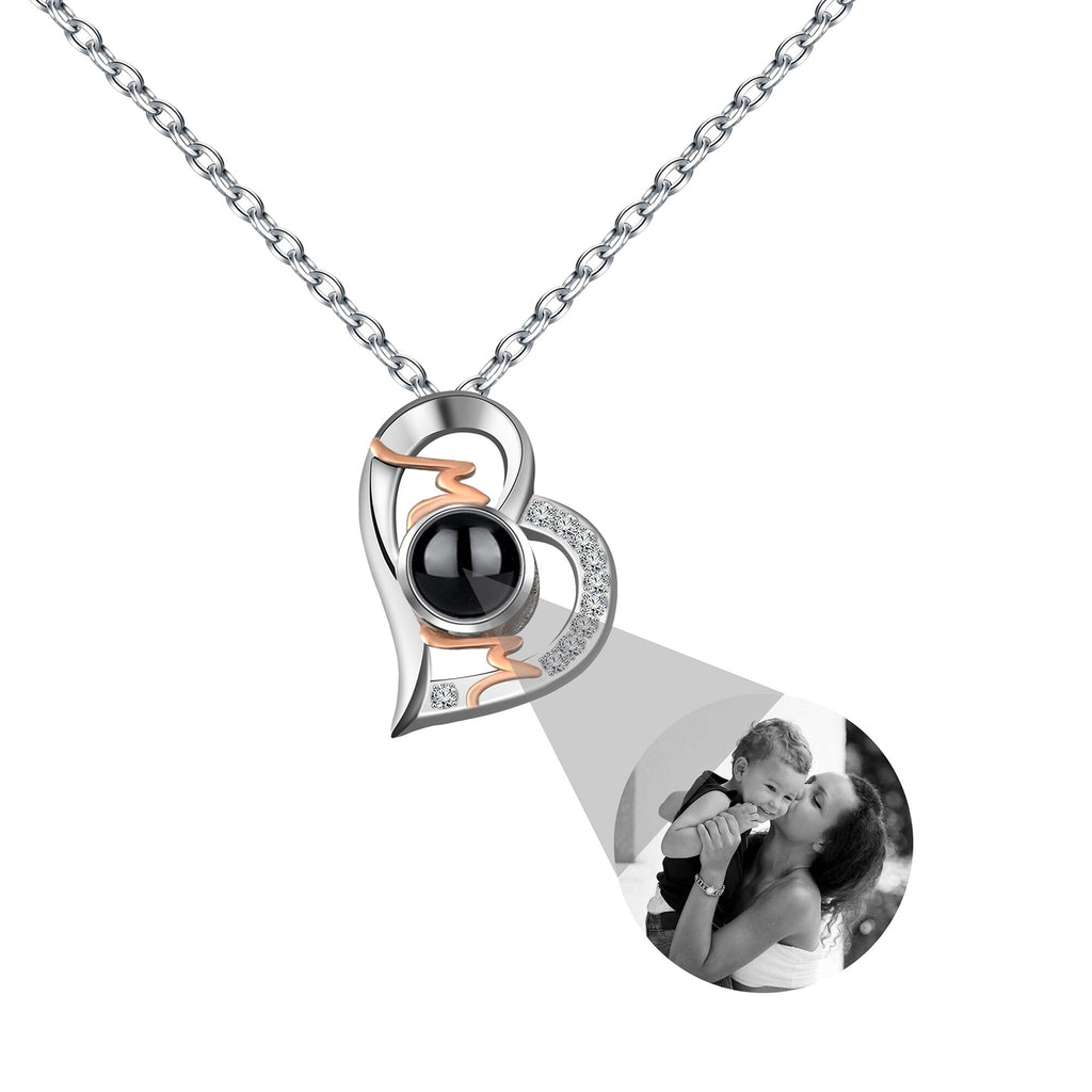 Heart Projection Necklace Personalized Photo MOM Pendant - MERGE.DAY.1.FREESTYLE