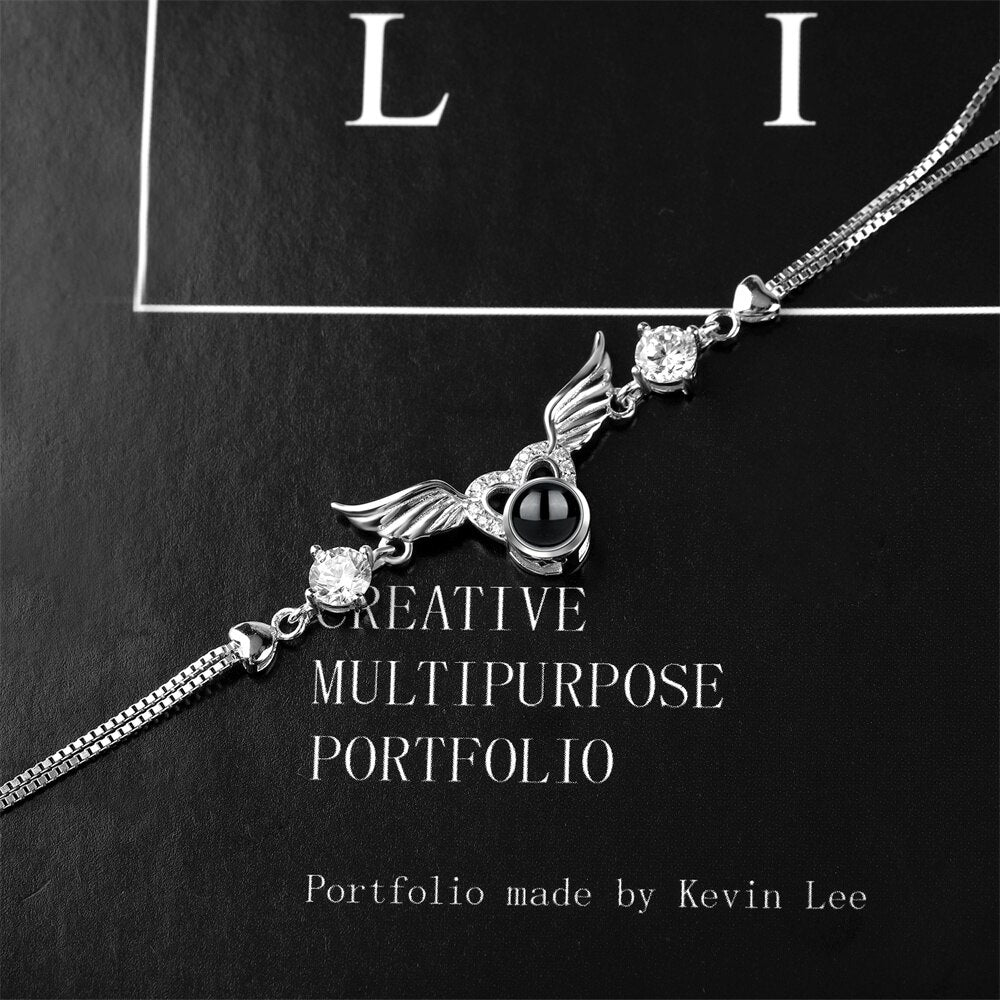 Personalized Photo 100 Languages Projection Bracelet for Angle Wing Memory Bracelets - MERGE.DAY.1.FREESTYLE