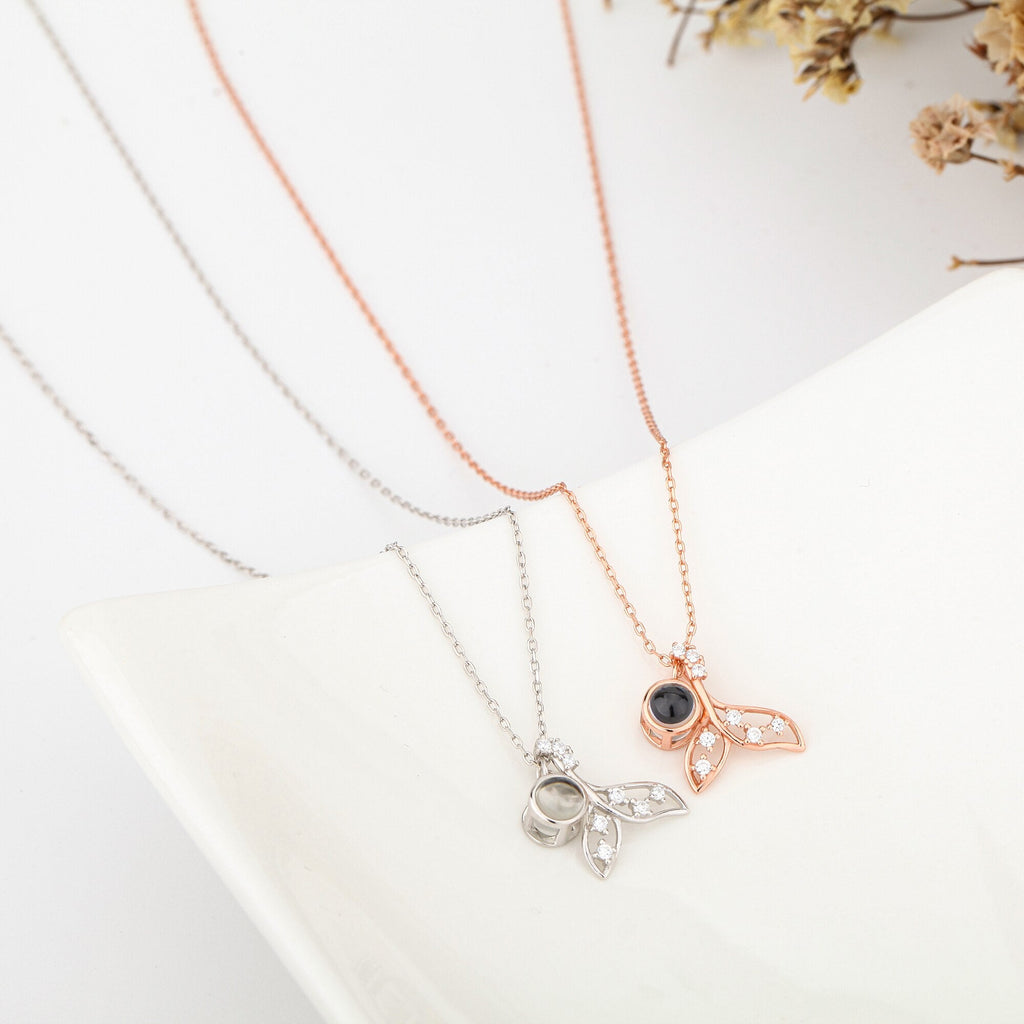 Fish Tail 925 Silver Custom Photo Name Projection Necklace - MERGE.DAY.1.FREESTYLE