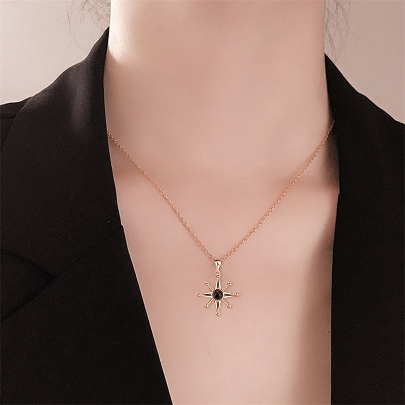 Custom Photo Necklace Flower Pendant Personalized Projection Jewelry - MERGE.DAY.1.FREESTYLE