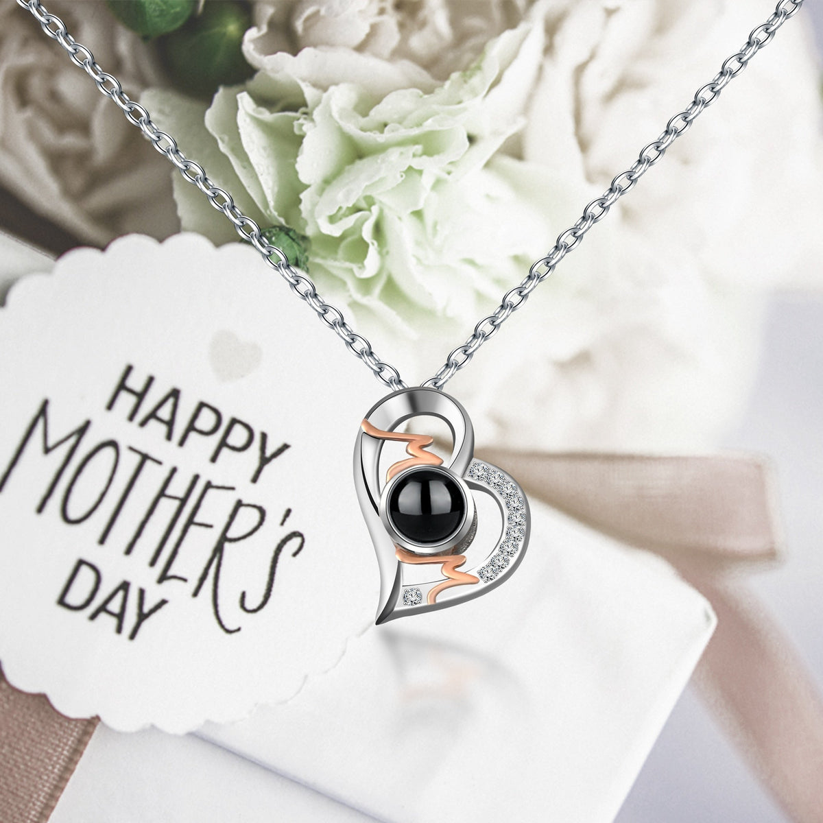 Heart Projection Necklace Personalized Photo MOM Pendant - MERGE.DAY.1.FREESTYLE