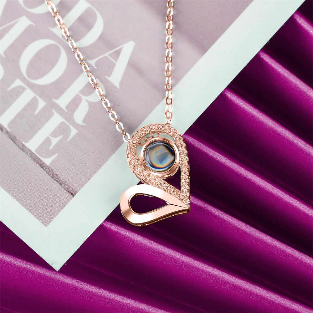 Custom Photo Name Projection Necklace For Love Memory Heart Shaped Necklaces - MERGE.DAY.1.FREESTYLE