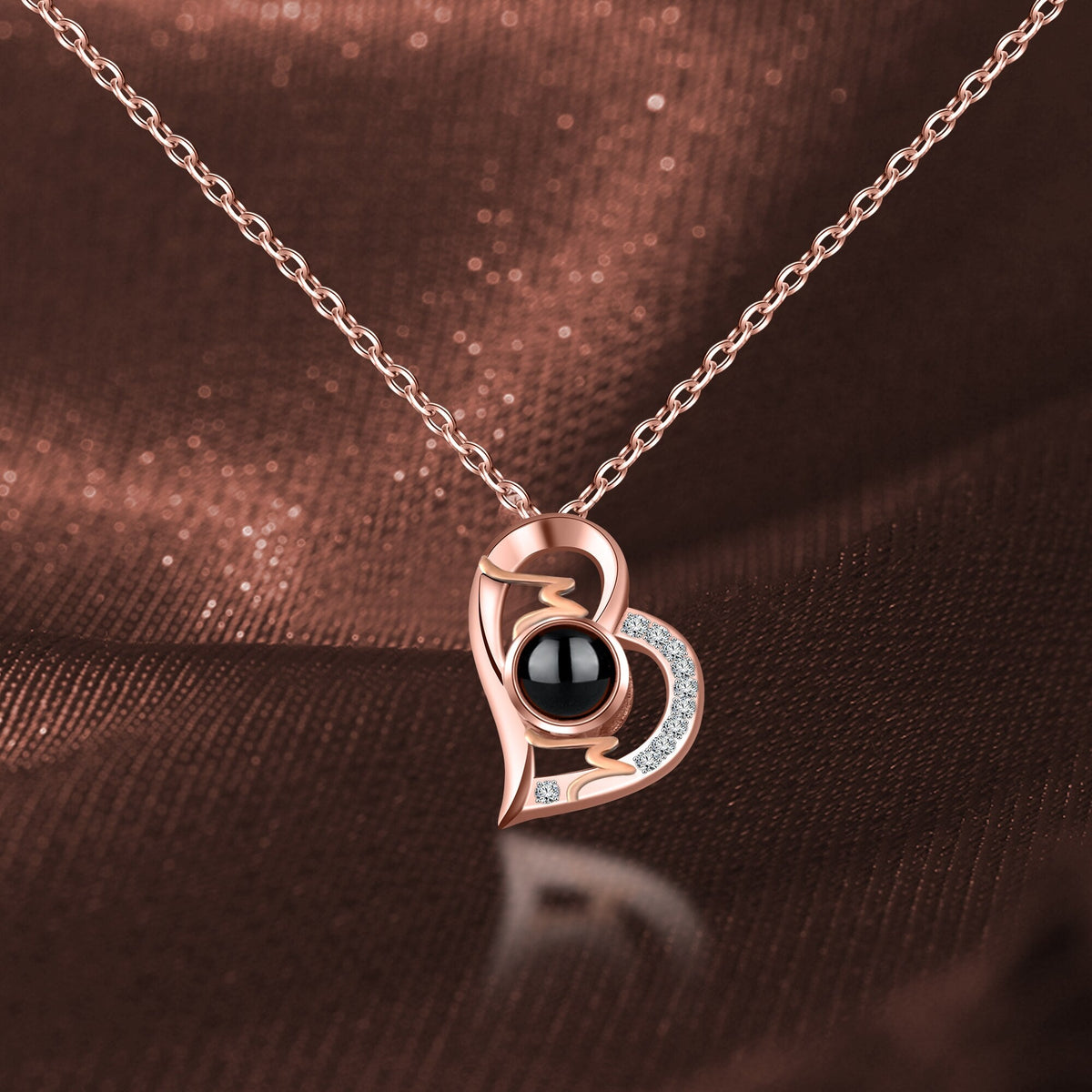 Heart Projection Necklace Personalized Photo MOM Pendant - MERGE.DAY.1.FREESTYLE