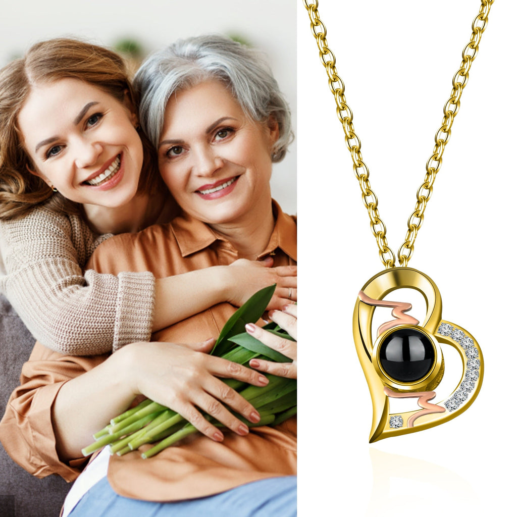 Heart Projection Necklace Personalized Photo MOM Pendant - MERGE.DAY.1.FREESTYLE