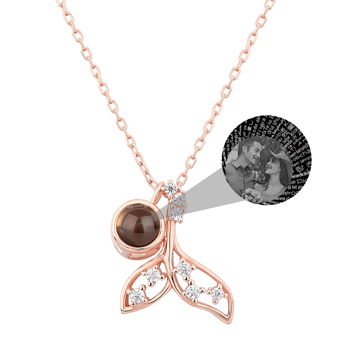 Fish Tail 925 Silver Custom Photo Name Projection Necklace - MERGE.DAY.1.FREESTYLE