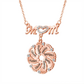 Personalized Diamond Mom Necklace With Crystal Baby Feet Engraved Names Pendant - MERGE.DAY.1.FREESTYLE