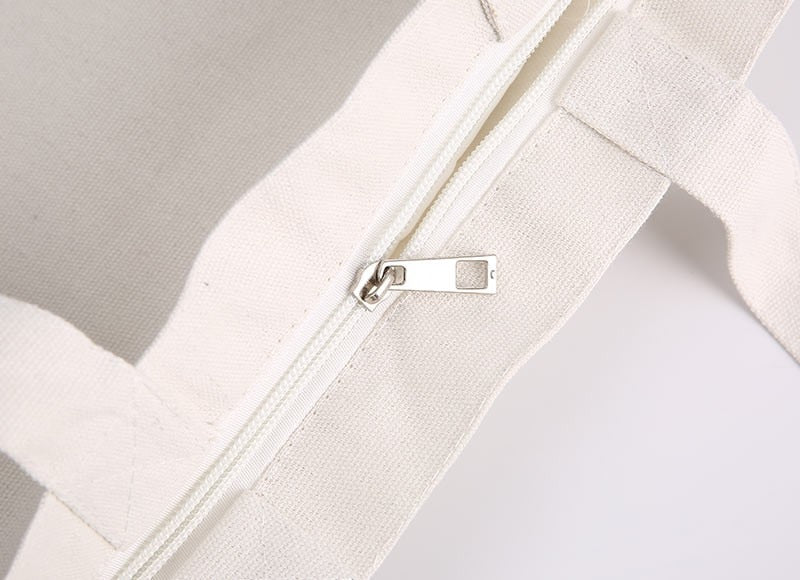 Custom Tote Bag Shopping Add Your Text Print Original Design Zipper Unisex Fashion Travel Canvas Bags - MERGE.DAY.1.FREESTYLE