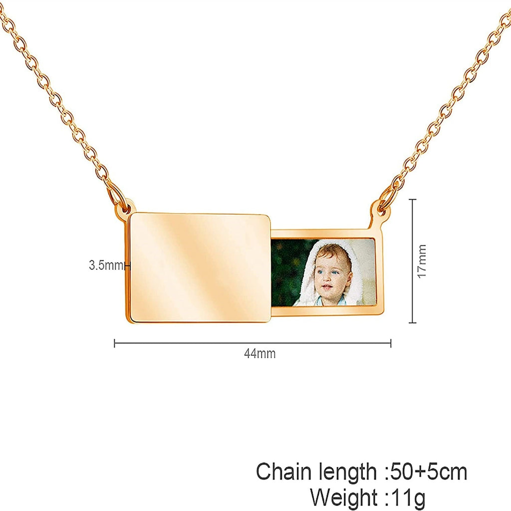 Pull-Out Envelope Necklace Personalized Engraved Photo Locket Unique Pendant - MERGE.DAY.1.FREESTYLE
