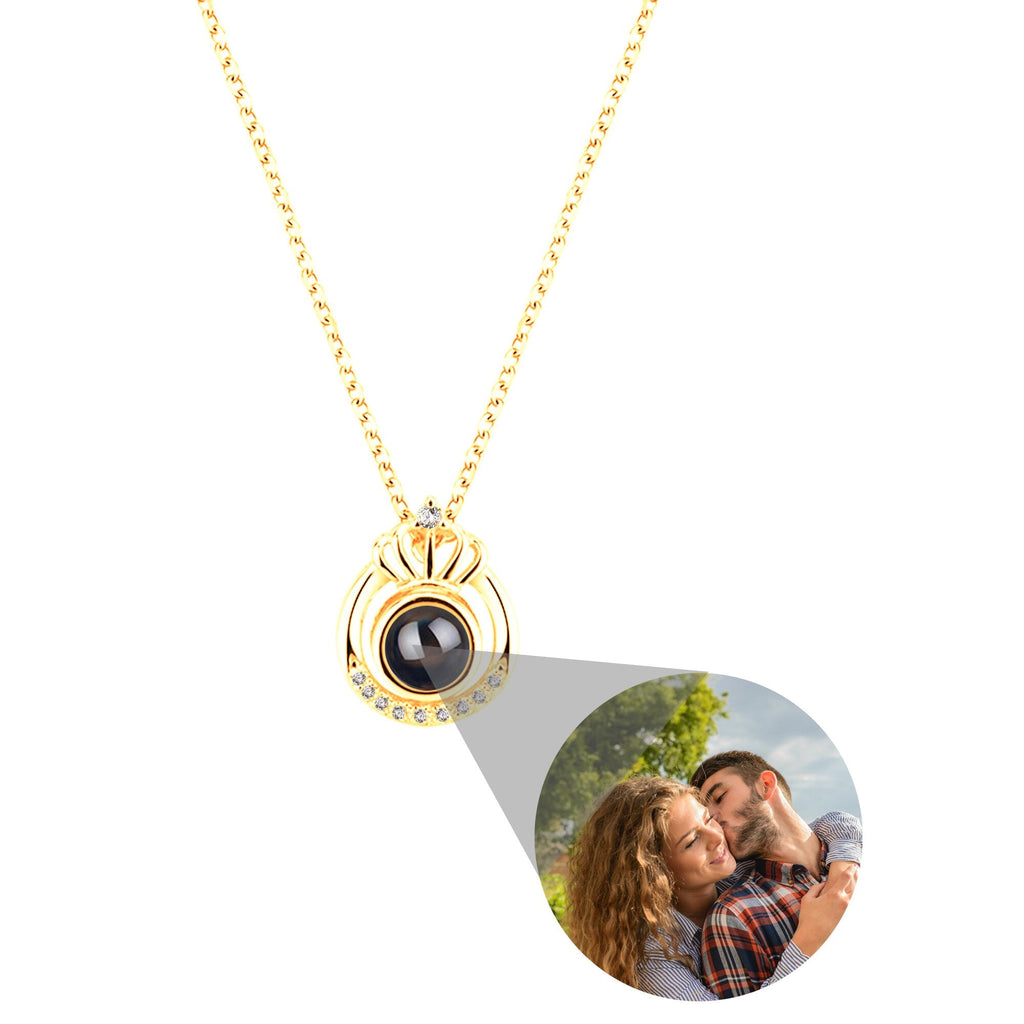 Crown Necklace Projection Pendant Custom Name Photo Memorial Gift - MERGE.DAY.1.FREESTYLE