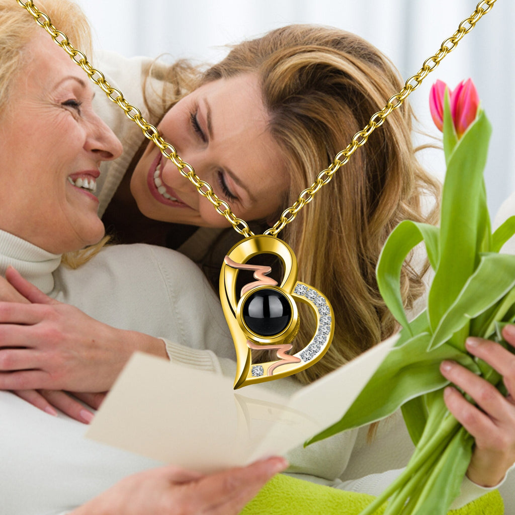 Heart Projection Necklace Personalized Photo MOM Pendant - MERGE.DAY.1.FREESTYLE