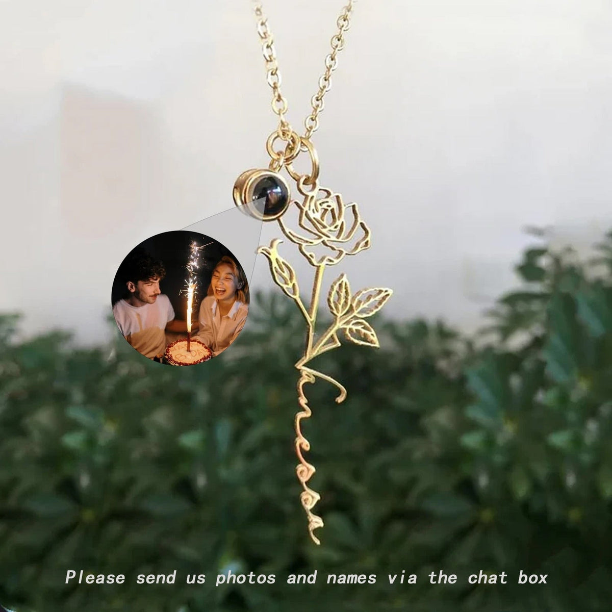 Birth Flowers Customized Projection Photo Necklaces Memorial Birthday Gift - MERGE.DAY.1.FREESTYLE