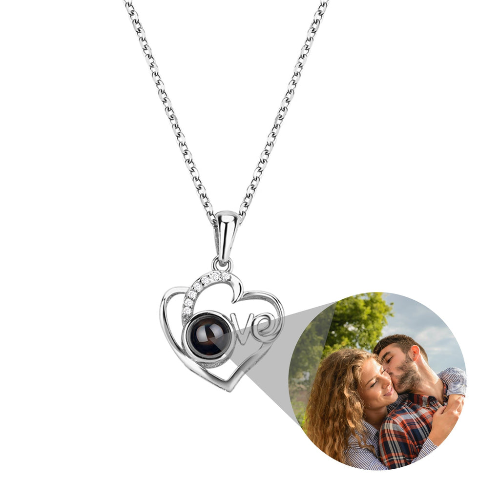 Customized Photo Projection Necklace Heart Pendant Necklace Love Memorial Jewelry - MERGE.DAY.1.FREESTYLE
