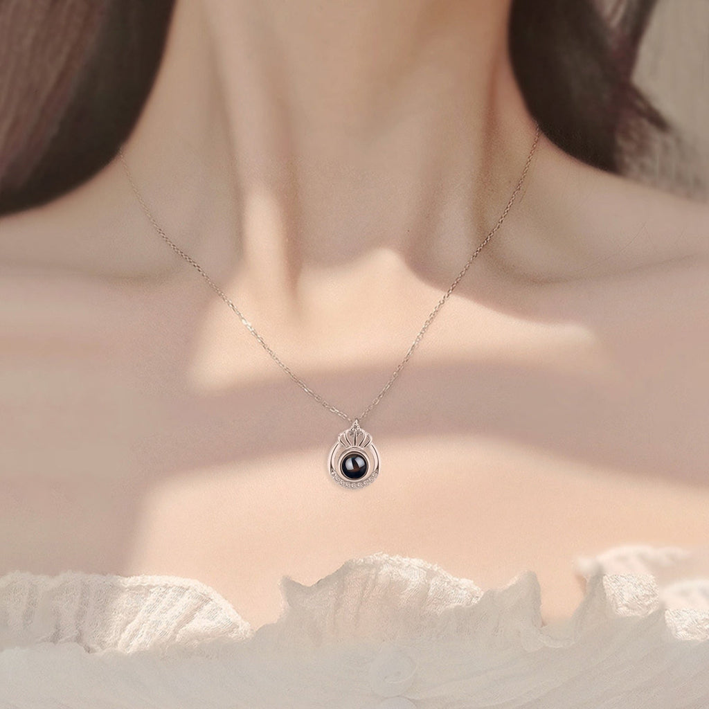Crown Necklace Projection Pendant Custom Name Photo Memorial Gift - MERGE.DAY.1.FREESTYLE