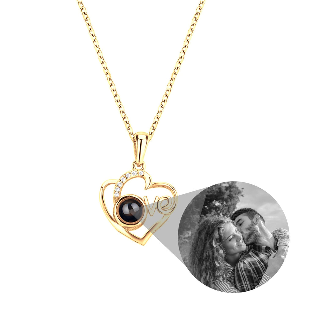 Customized Photo Projection Necklace Heart Pendant Necklace Love Memorial Jewelry - MERGE.DAY.1.FREESTYLE