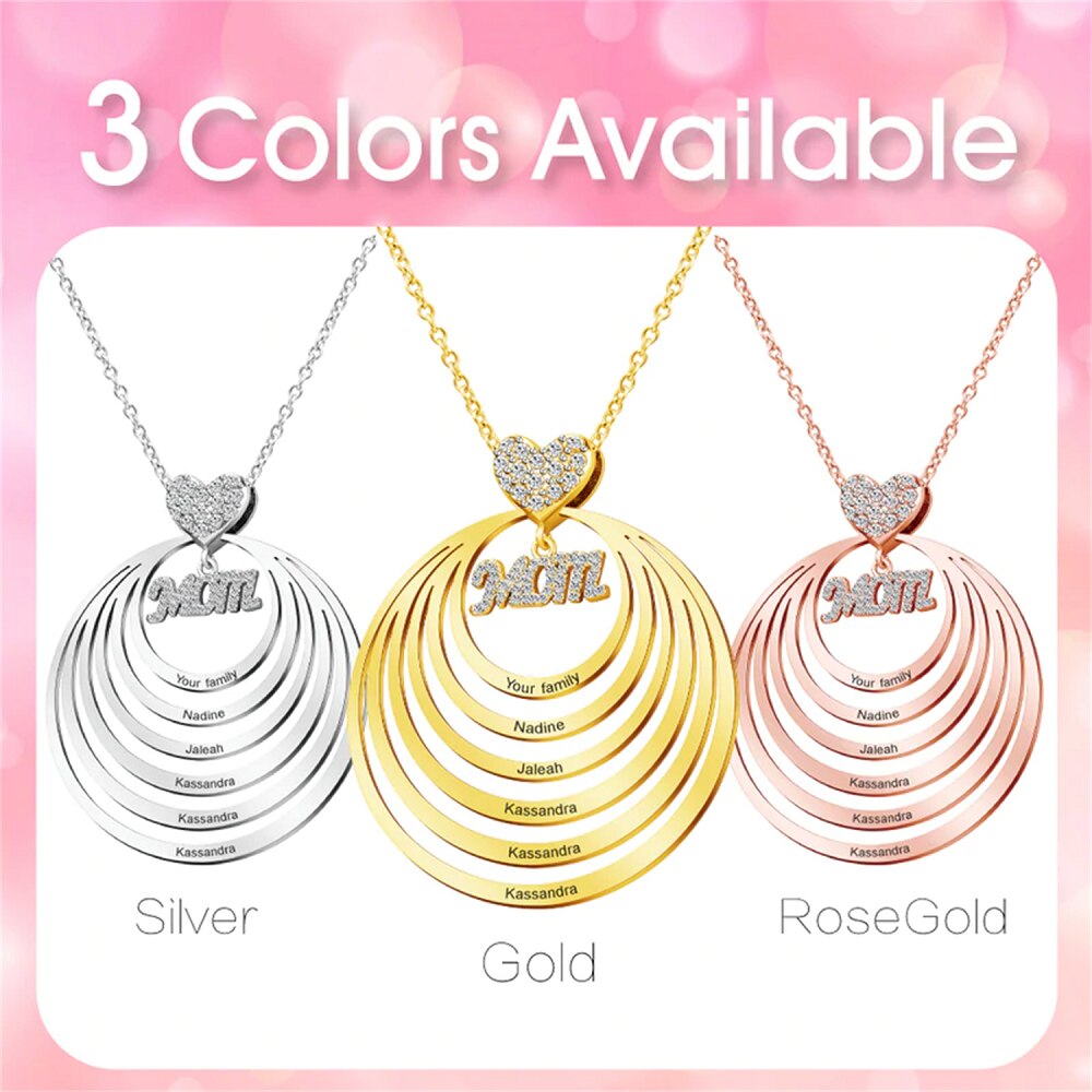 Custom MOM Infinite Love Name Necklace Personalized Kids Names Pendant - MERGE.DAY.1.FREESTYLE