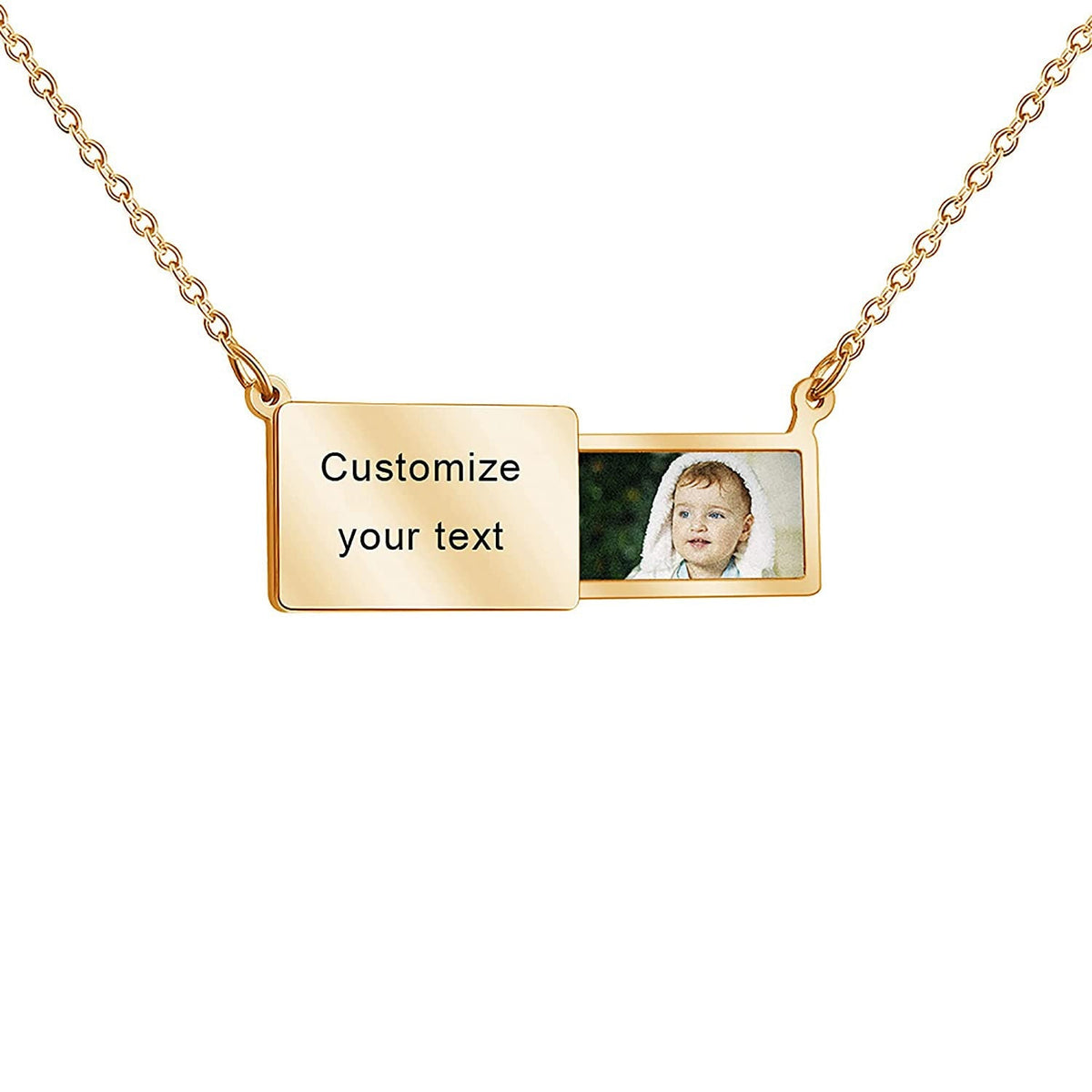 Pull-Out Envelope Necklace Personalized Engraved Photo Locket Unique Pendant - MERGE.DAY.1.FREESTYLE
