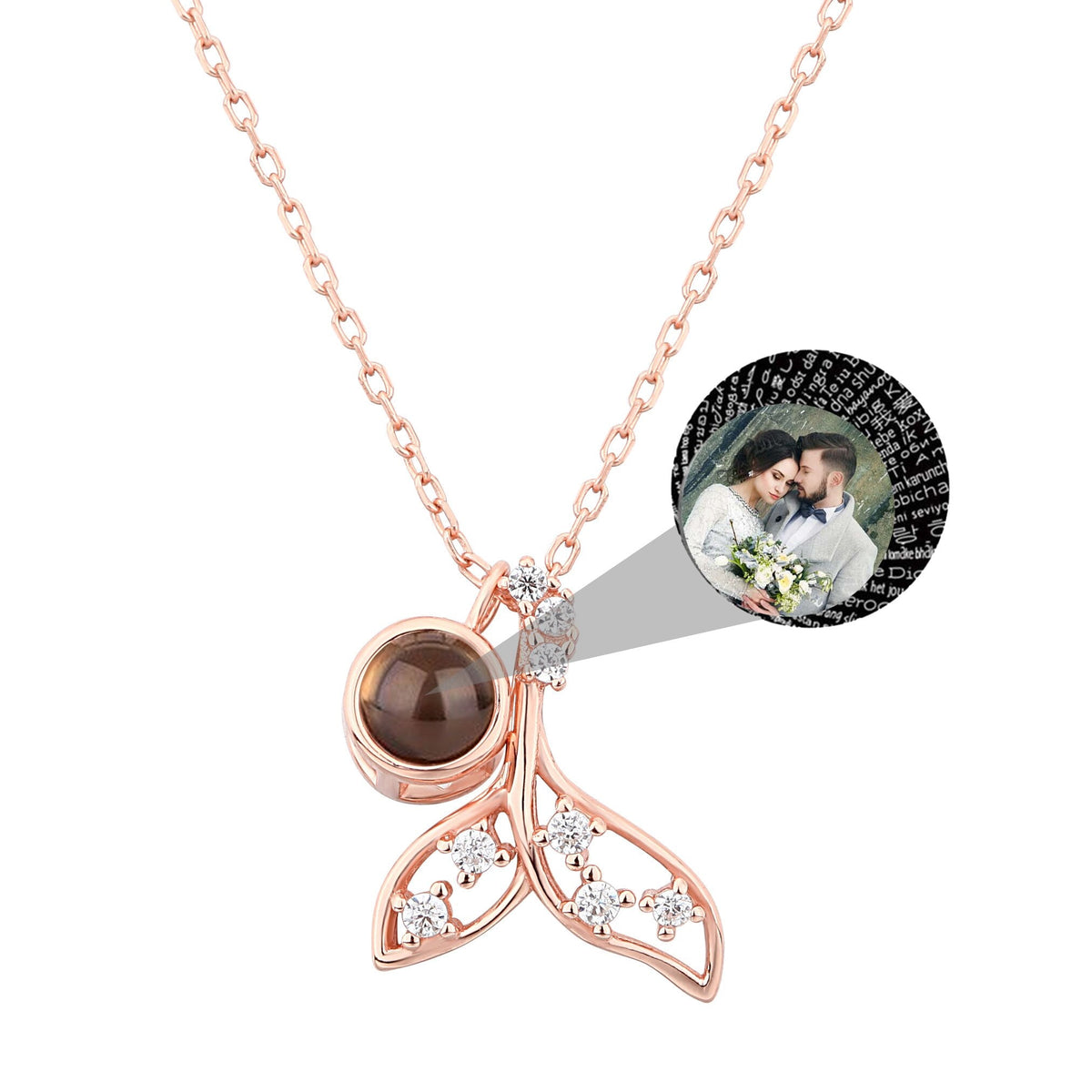 Fish Tail 925 Silver Custom Photo Name Projection Necklace - MERGE.DAY.1.FREESTYLE