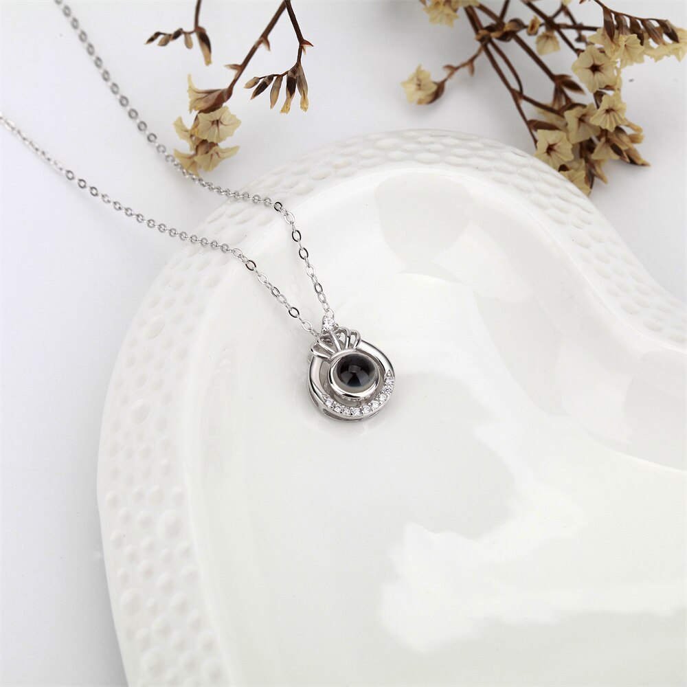 Crown Necklace Projection Pendant Custom Name Photo Memorial Gift - MERGE.DAY.1.FREESTYLE