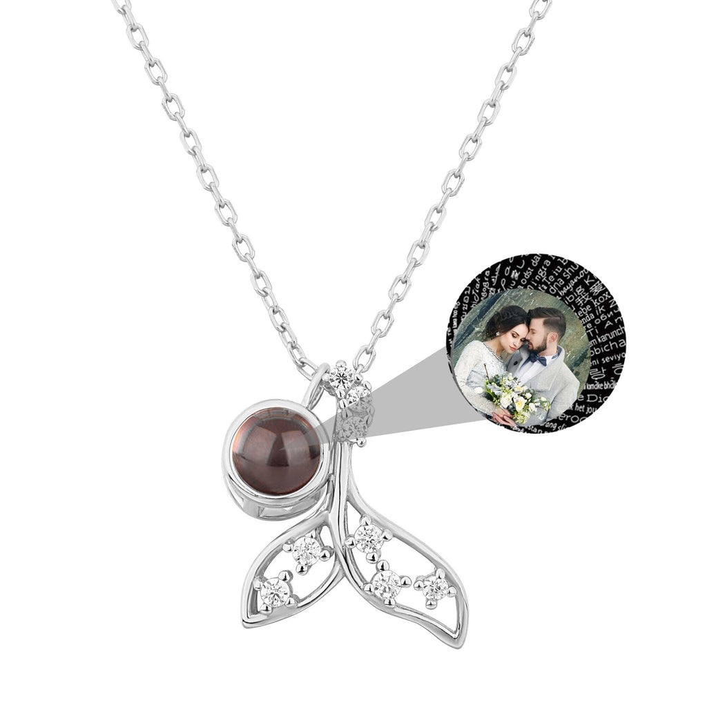 Fish Tail 925 Silver Custom Photo Name Projection Necklace - MERGE.DAY.1.FREESTYLE