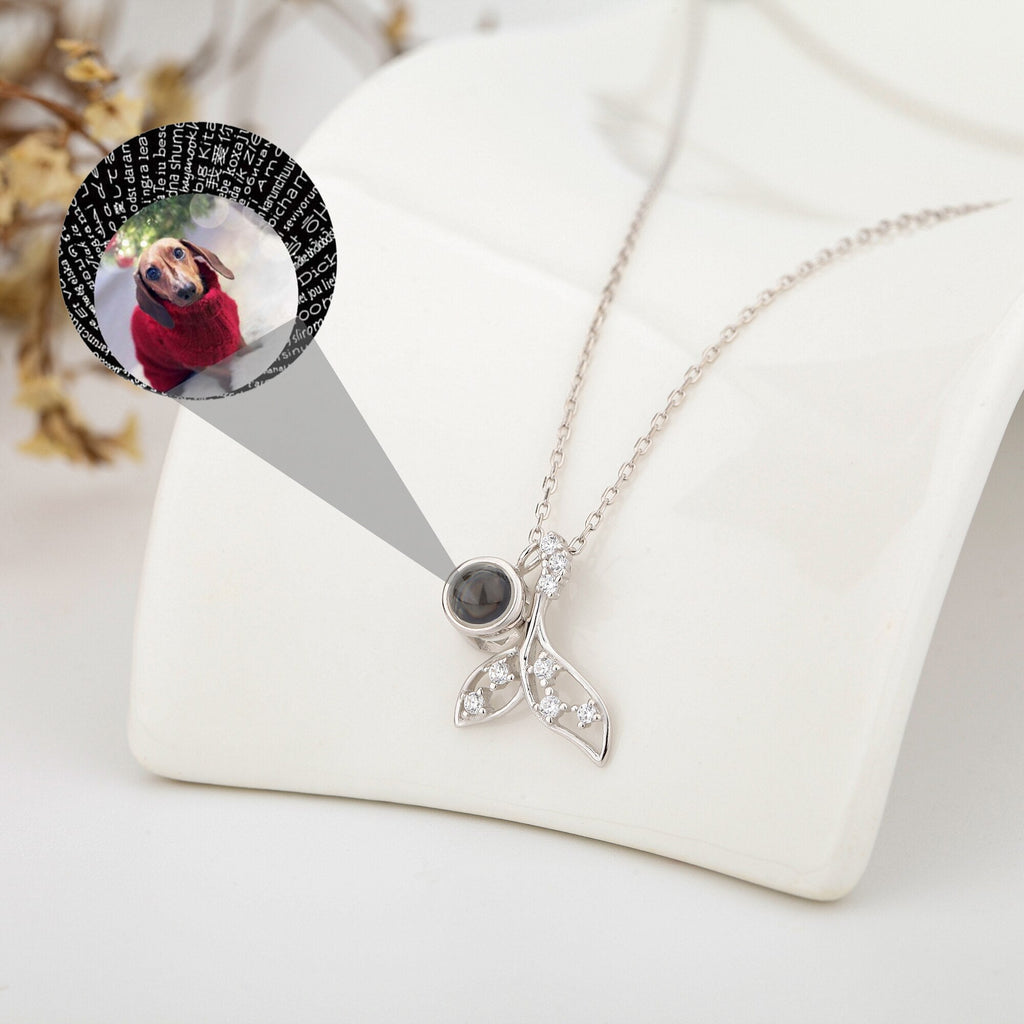Fish Tail 925 Silver Custom Photo Name Projection Necklace - MERGE.DAY.1.FREESTYLE