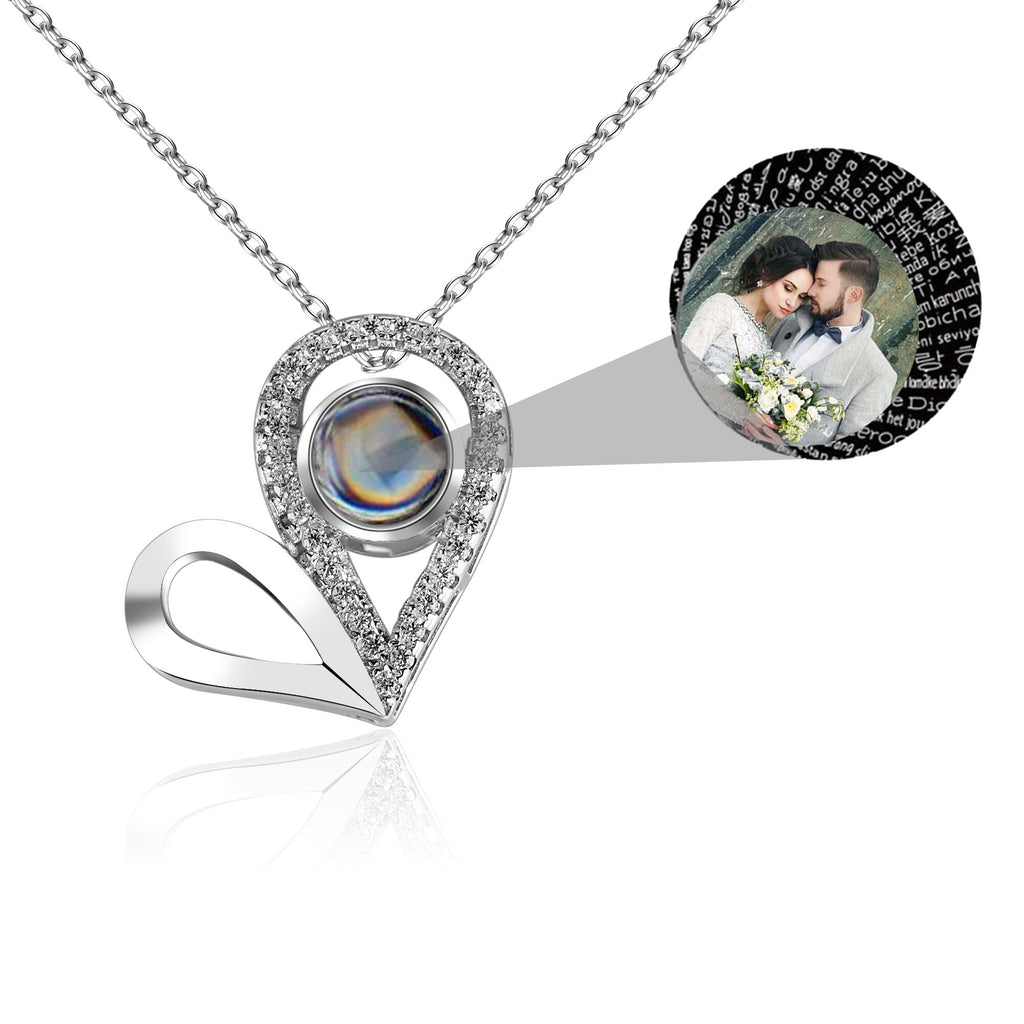 Custom Photo Name Projection Necklace For Love Memory Heart Shaped Necklaces - MERGE.DAY.1.FREESTYLE