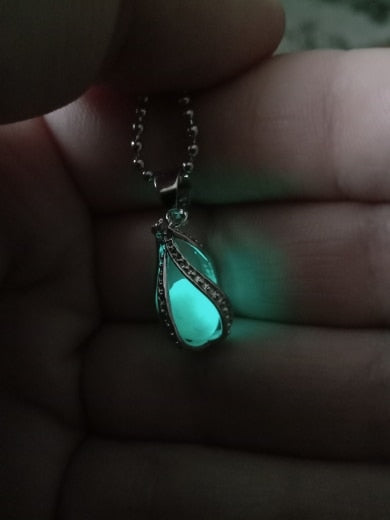 Glow In The Dark Necklace Moon Square Heart Necklaces For Woman Hollow Water Drop Pendant - MERGE.DAY.1.FREESTYLE
