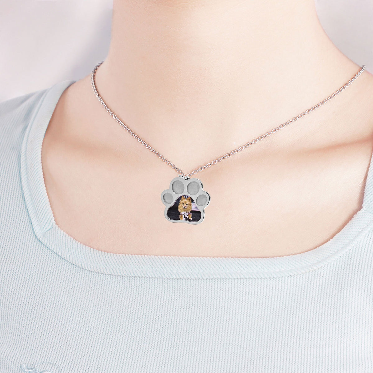 Custom Photo Memorial Jewelry Dog Paw Necklaces Cat Gift - MERGE.DAY.1.FREESTYLE