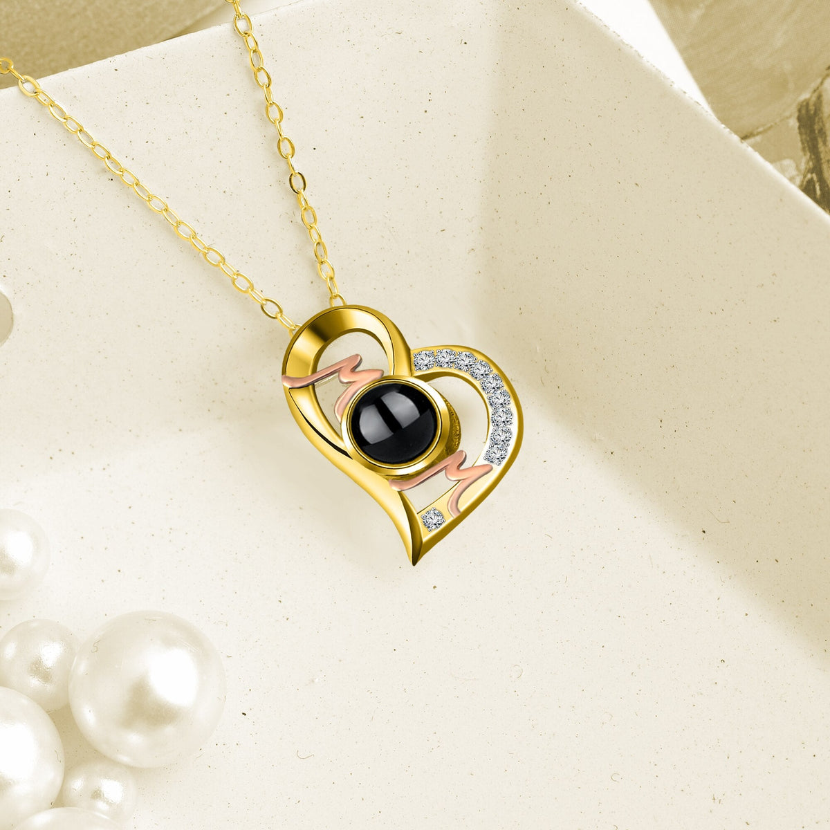 Heart Projection Necklace Personalized Photo MOM Pendant - MERGE.DAY.1.FREESTYLE