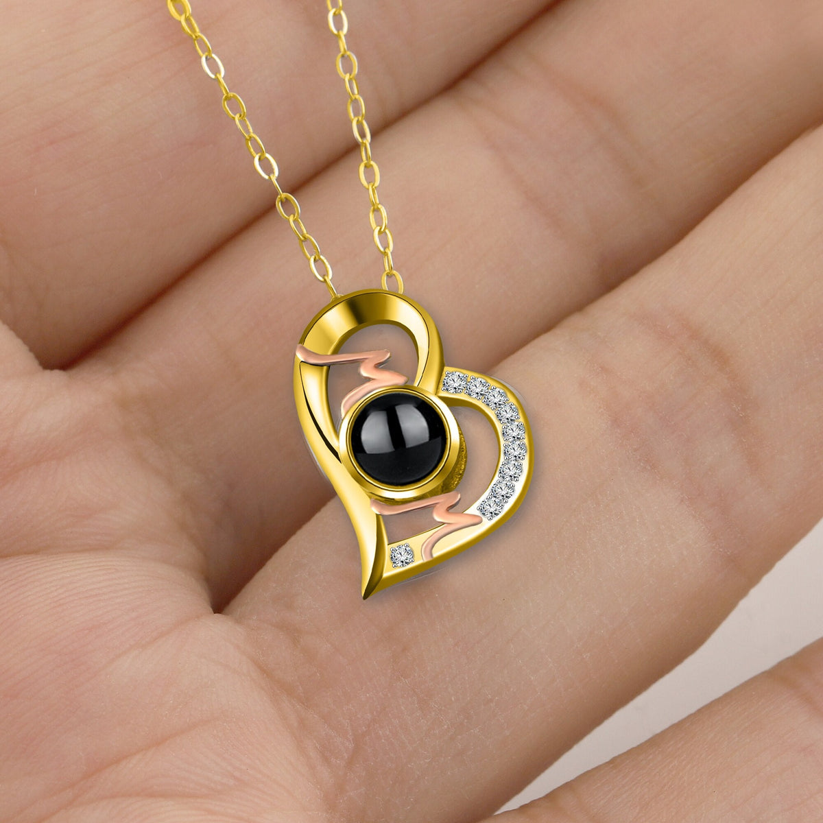 Heart Projection Necklace Personalized Photo MOM Pendant - MERGE.DAY.1.FREESTYLE