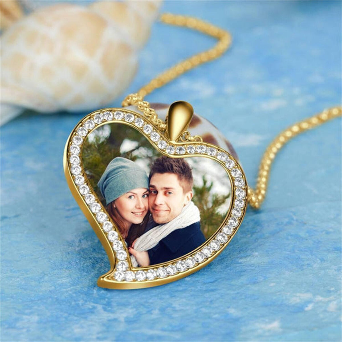 Custom Made Photo Necklace Pendant Hip Hop Heart-shaped Necklace Iced Out Cubic Zircon Jewelry - MERGE.DAY.1.FREESTYLE