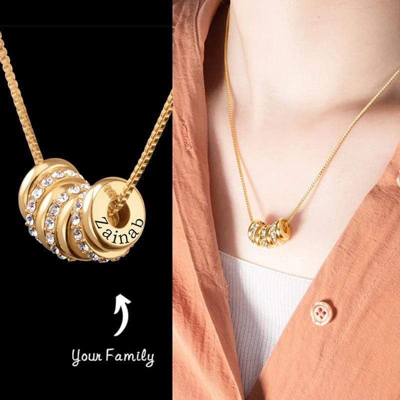 Custom Engraved Beads Necklace Personality Nameplate Family Gift - MERGE.DAY.1.FREESTYLE