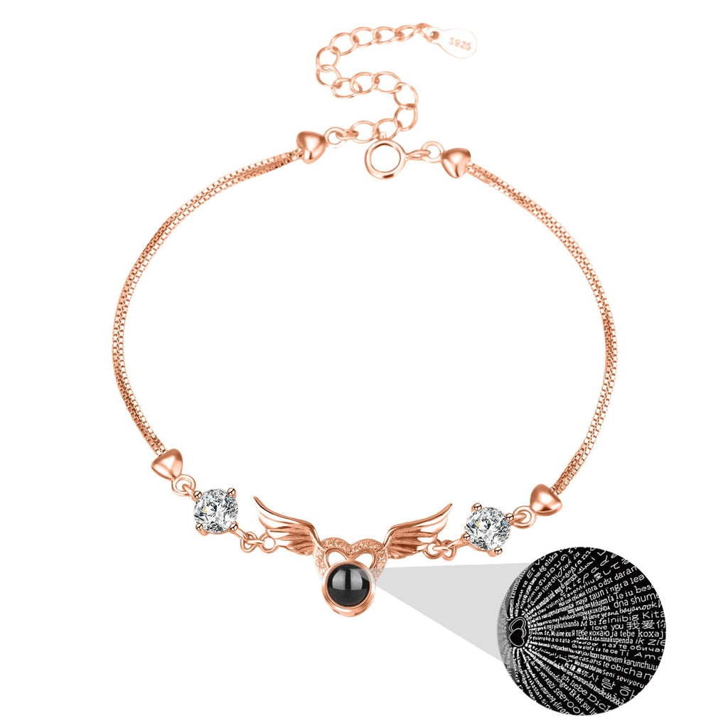 Personalized Photo 100 Languages Projection Bracelet for Angle Wing Memory Bracelets - MERGE.DAY.1.FREESTYLE