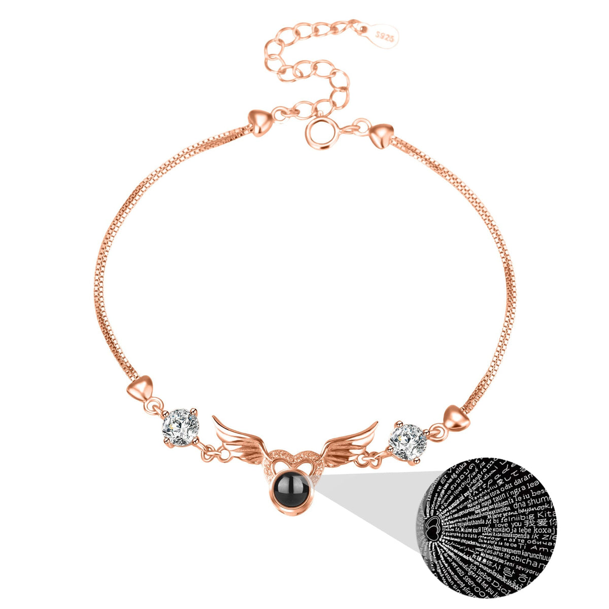 Personalized Photo 100 Languages Projection Bracelet for Angle Wing Memory Bracelets - MERGE.DAY.1.FREESTYLE