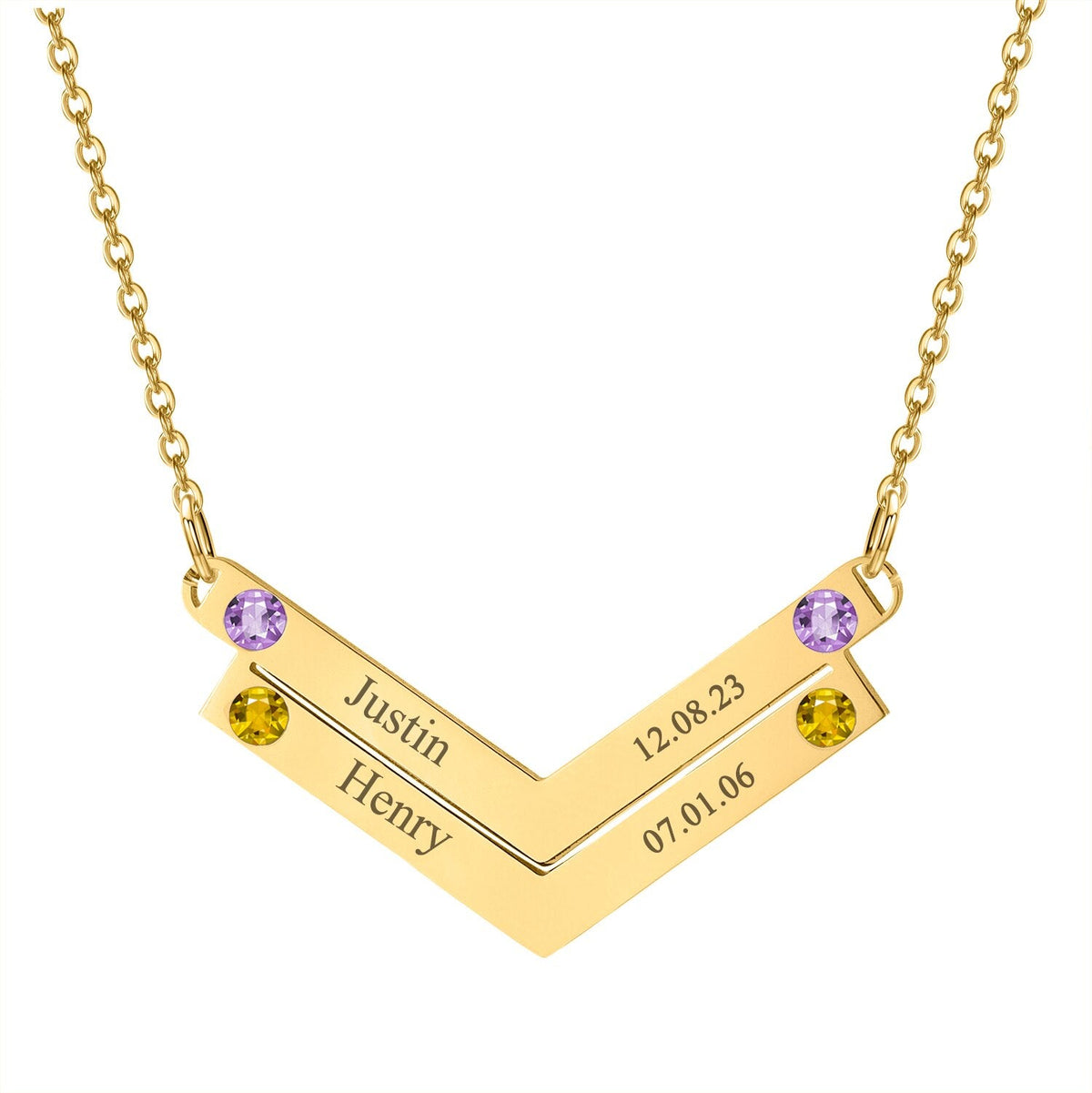 Personalized Family Necklace Mothers Day Birthstone Jewelry Customized Engraving Name Necklace - MERGE.DAY.1.FREESTYLE