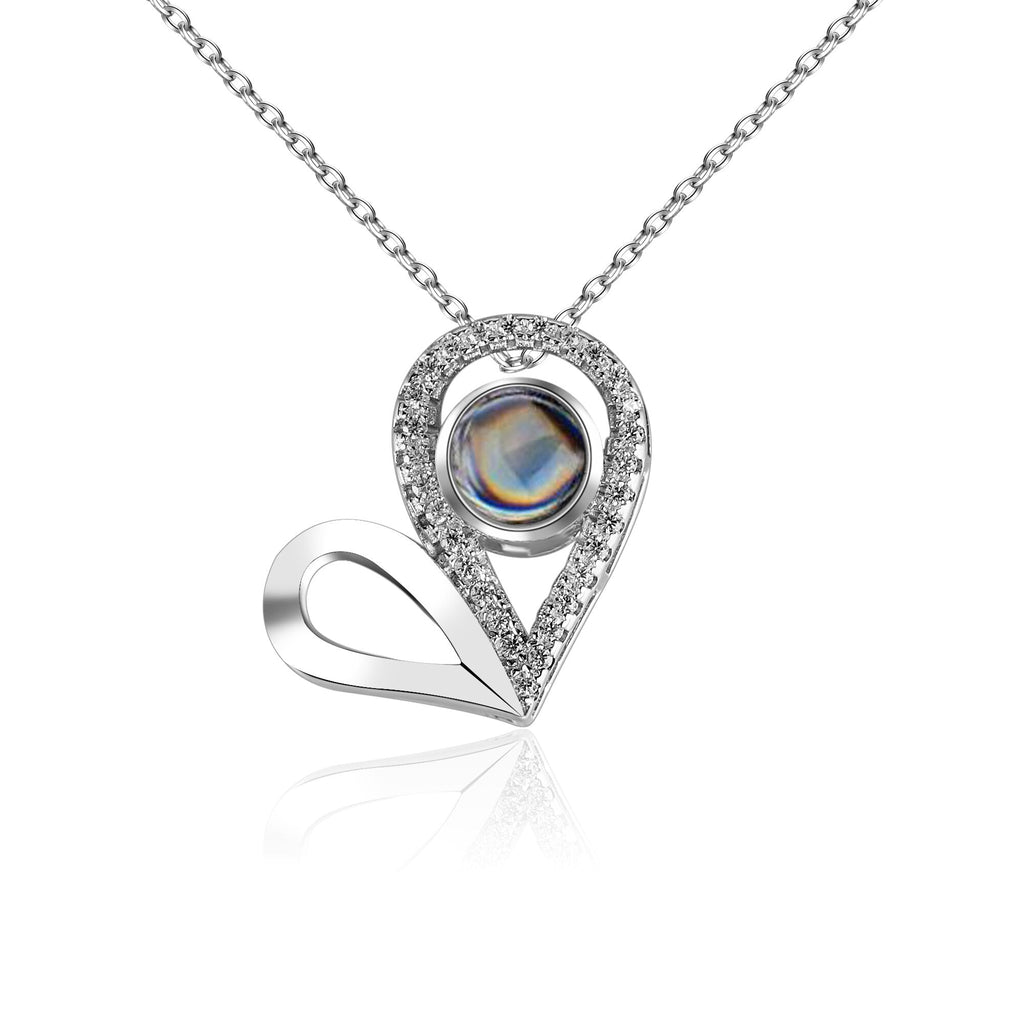 Custom Photo Name Projection Necklace For Love Memory Heart Shaped Necklaces - MERGE.DAY.1.FREESTYLE
