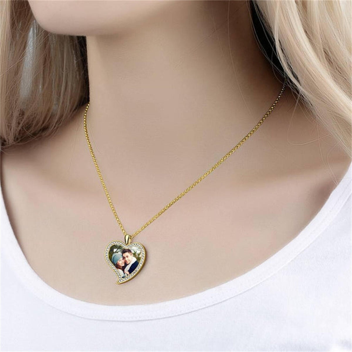 Custom Made Photo Necklace Pendant Hip Hop Heart-shaped Necklace Iced Out Cubic Zircon Jewelry - MERGE.DAY.1.FREESTYLE
