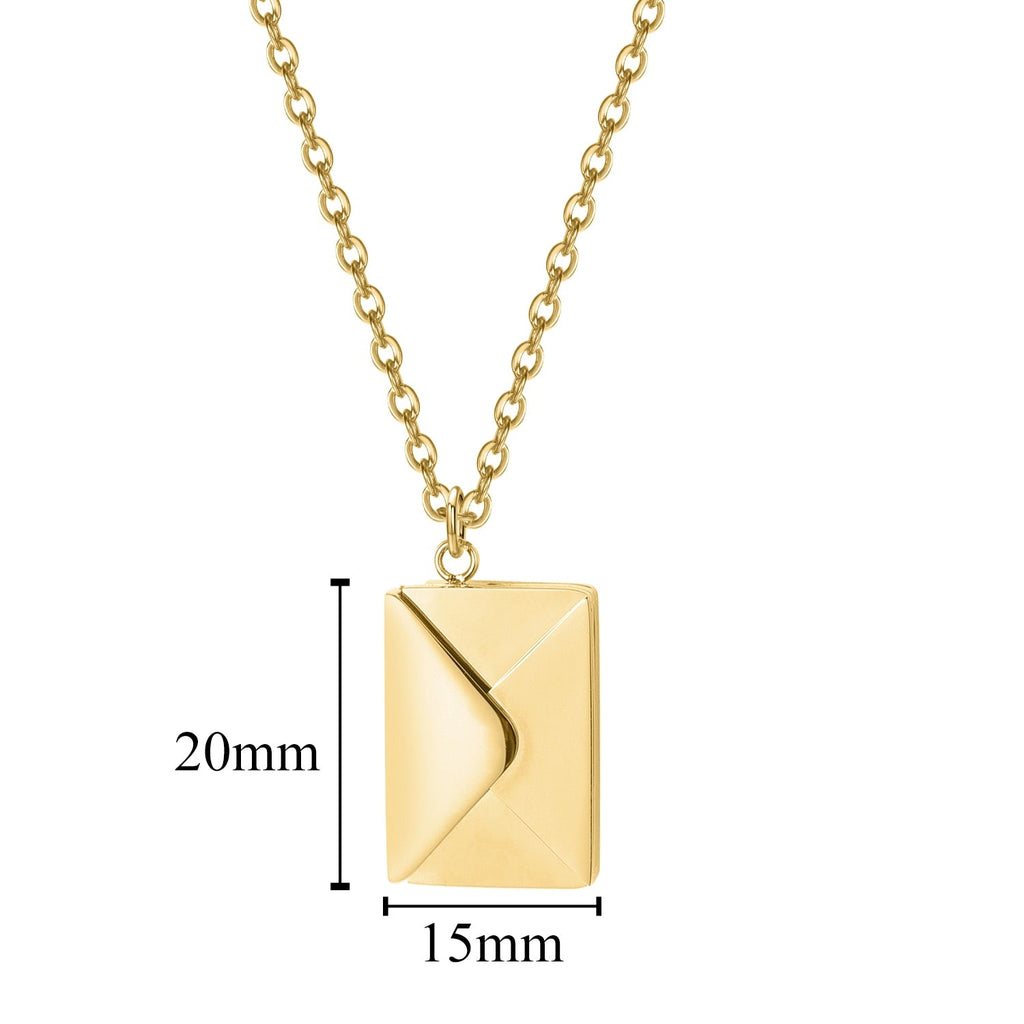 Personalized Custom Envelope Custom Photo Engraved Name Necklace Pendant - MERGE.DAY.1.FREESTYLE
