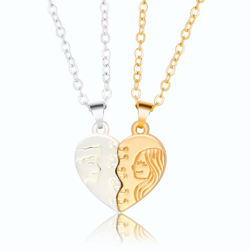 2Pcs Magnetic Heart Couple Necklace For Women Valentine's Day Chain - MERGE.DAY.1.FREESTYLE