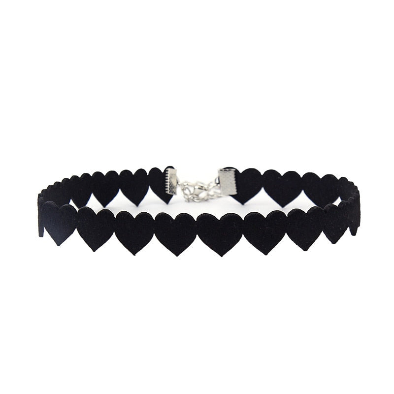 New Punk Gothic PU Leather Choker Chain Heart Buckle Collar Necklace - MERGE.DAY.1.FREESTYLE
