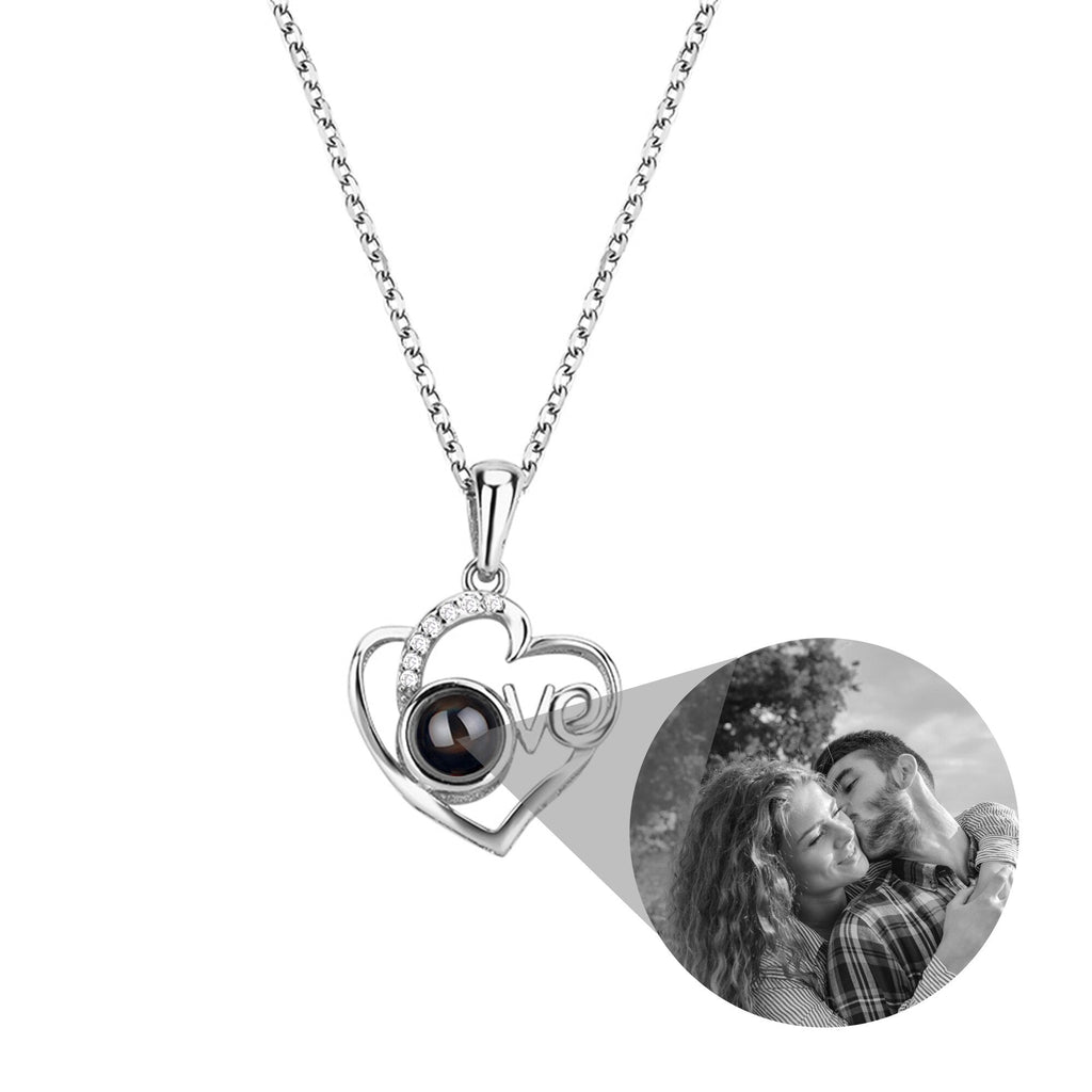 Customized Photo Projection Necklace Heart Pendant Necklace Love Memorial Jewelry - MERGE.DAY.1.FREESTYLE